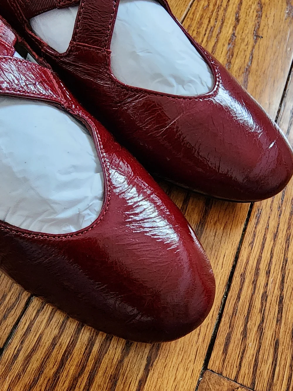 Madewell Remy Crinkled Patent Leather Mary Jane Flat 7 Wine Burgundy Balletcore